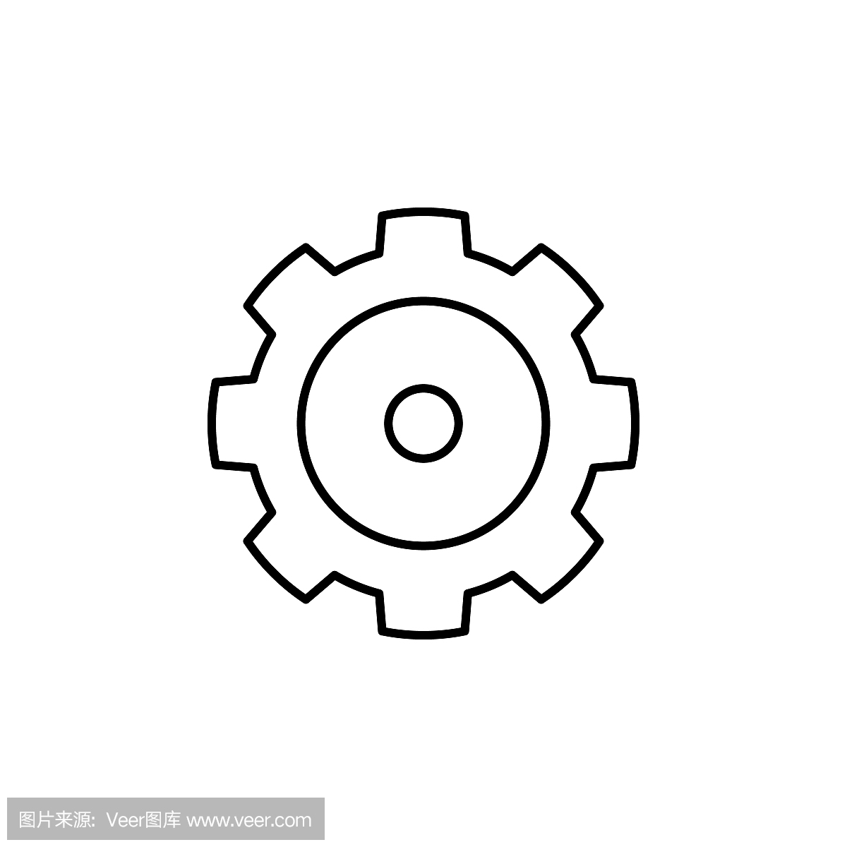 齿轮图标。元素简单的图标为网站,网页设计,移动应用程序,信息图形。细线图标用于网站设计和开发,应用程序开发